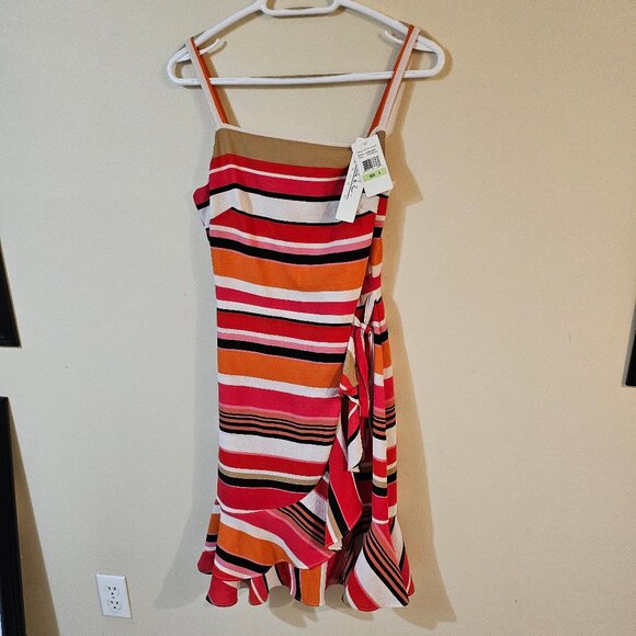 Nicole Miller Stripped Knee Length Mini Dress - Size 4 - New - Picture 1 of 8